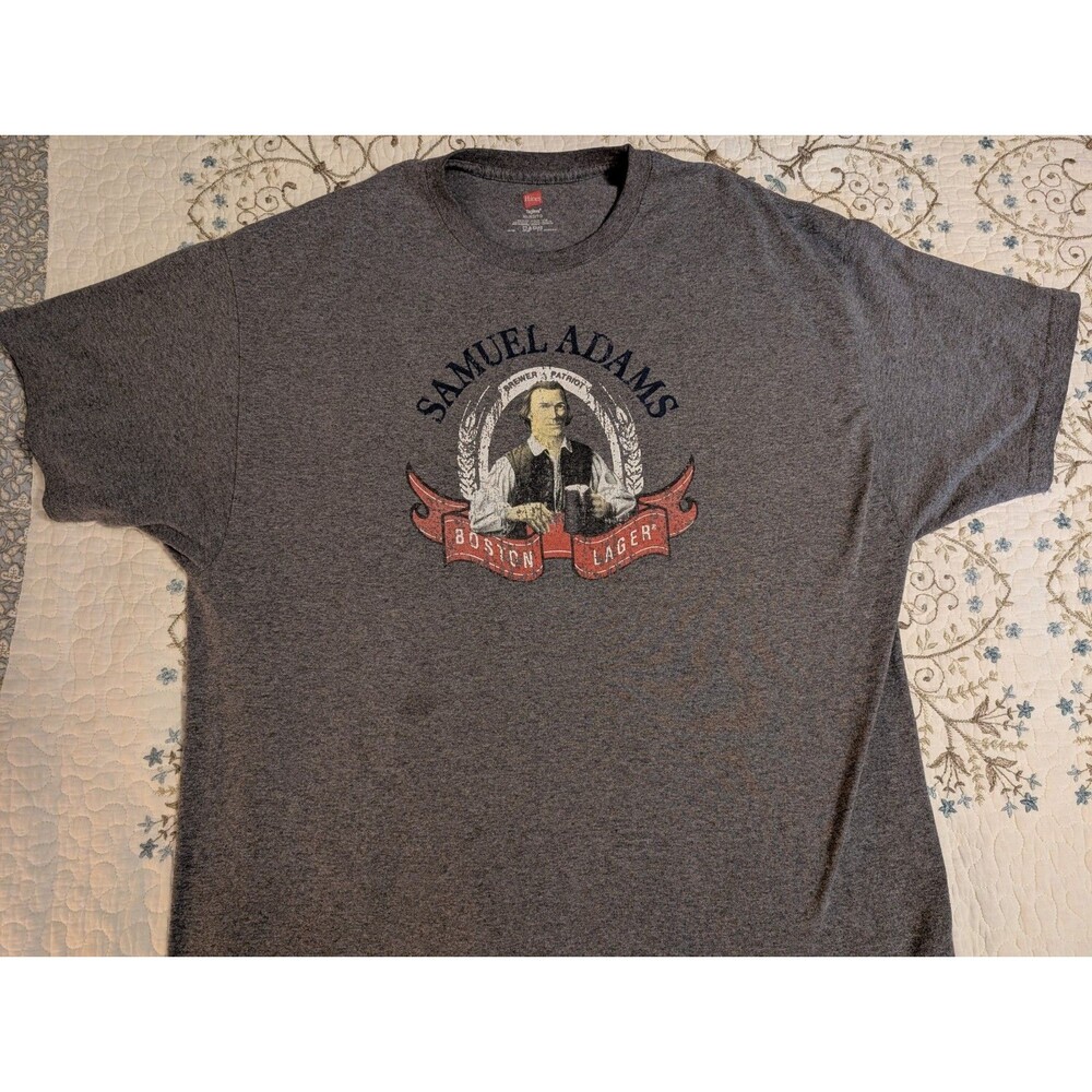 Men’s Samuel Adams Sam Adams Beer Lager Gray short Sleeve T-Shirt Size XL